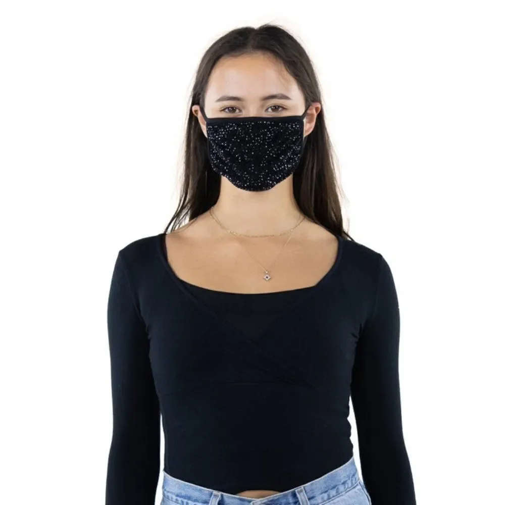 Rhinestone Face Mask In Polyester Material - HOST PICK!!!